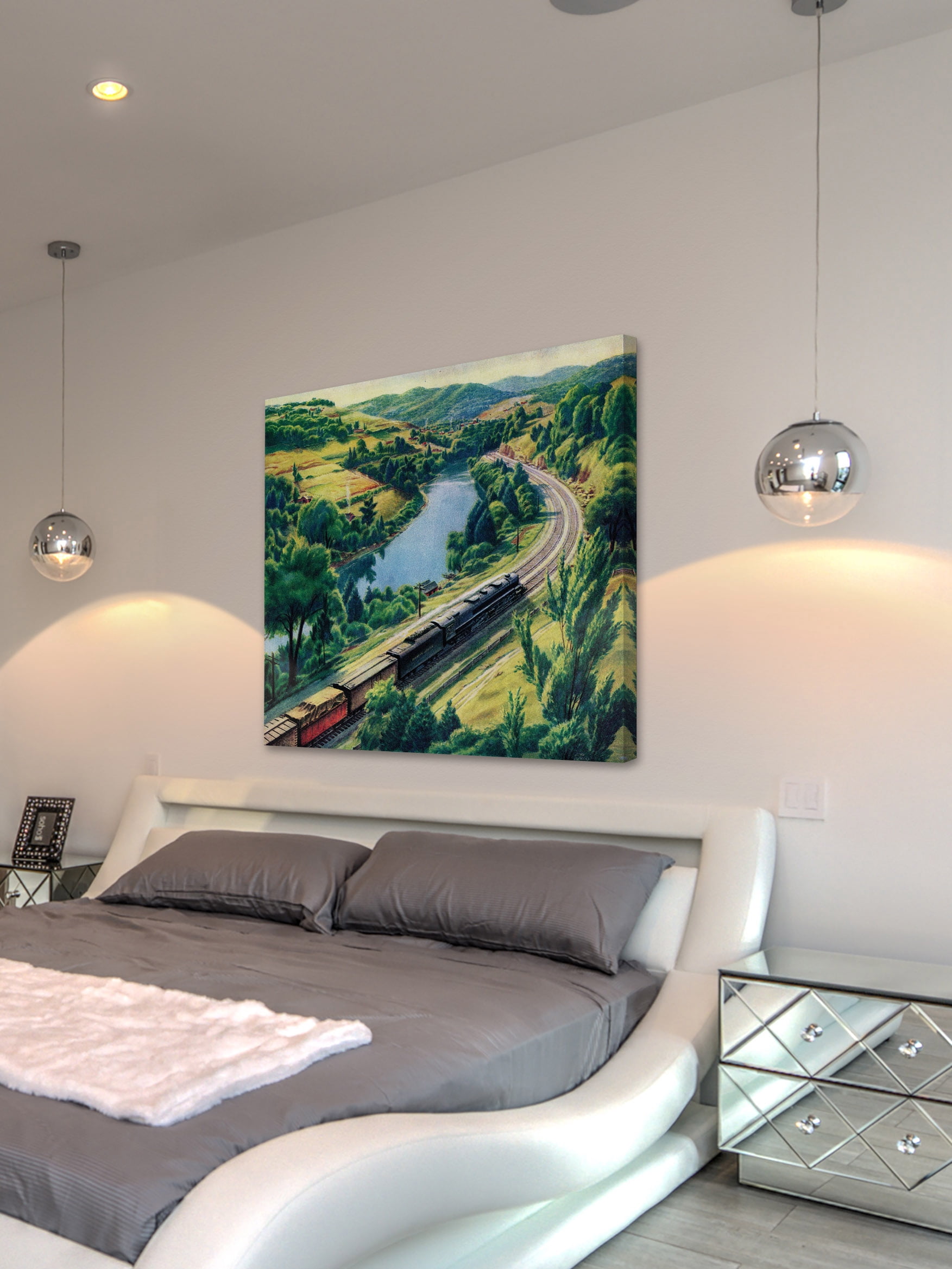 "Train Trip" Painting Print on Wrapped Canvas