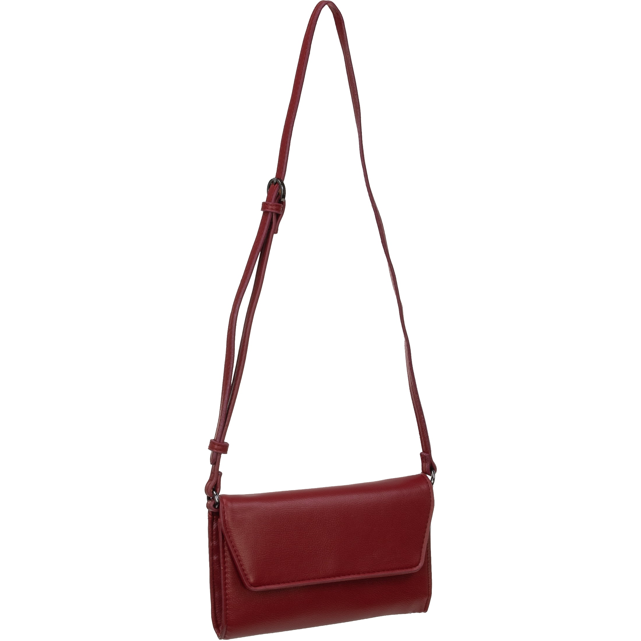 True Gear Women's Faux Leather Clutch Crossbody Bag, Red