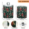 thumbnail image 5 of Yayeee 4 Pack Qtip Holder Bathroom Cotton Swab Canister with Lid Clear Dispenser Set, Green Christmas Candy Canes, 5 of 6