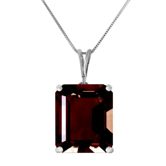 Galaxy Gold 14K White Gold 7.0 Carat Garnet Pendant Necklace - January Birthstone - Passion & Protection - 16" to 24" - Fine Jewelry for Women