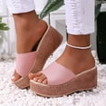 thumbnail image 7 of Wensltd Wedge Sandals for Women Wide Width Casual Round Toe Open Toe Breathable Comfortable Summer Sandals Pink, 7 of 7