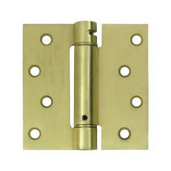 Deltana DSH44U4 4" x 4" Spring Hinge; Satin Brass Finish