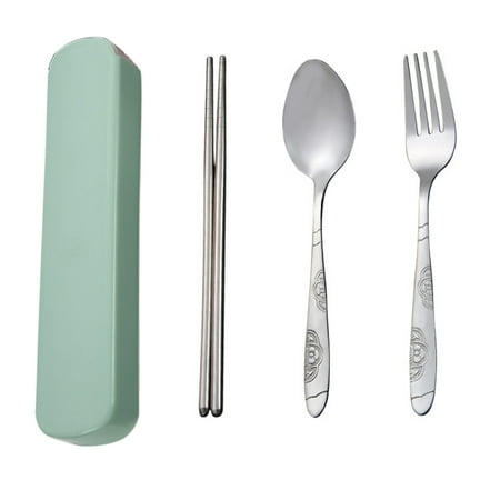 

Meizhencang Tableware Stainless Steel Travel Camping Cutlery Fork Spoon Chopstick with Box