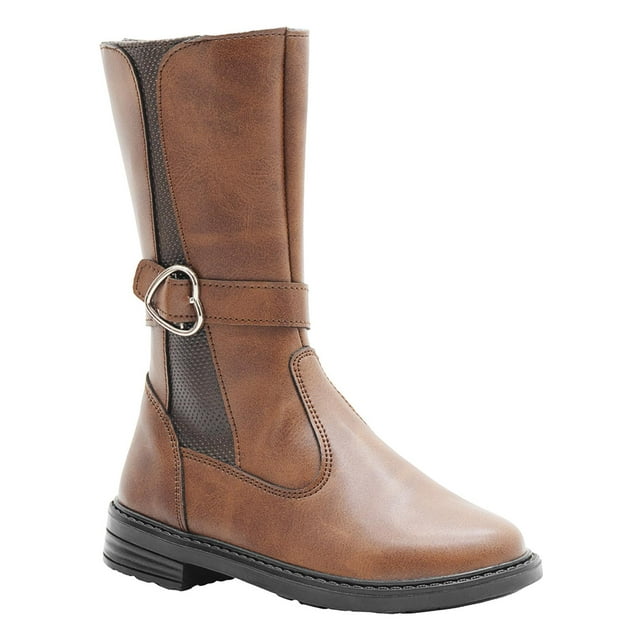 Bota Larga Ninos® Color Cognac Con Broche Invierno cafe 20.5
