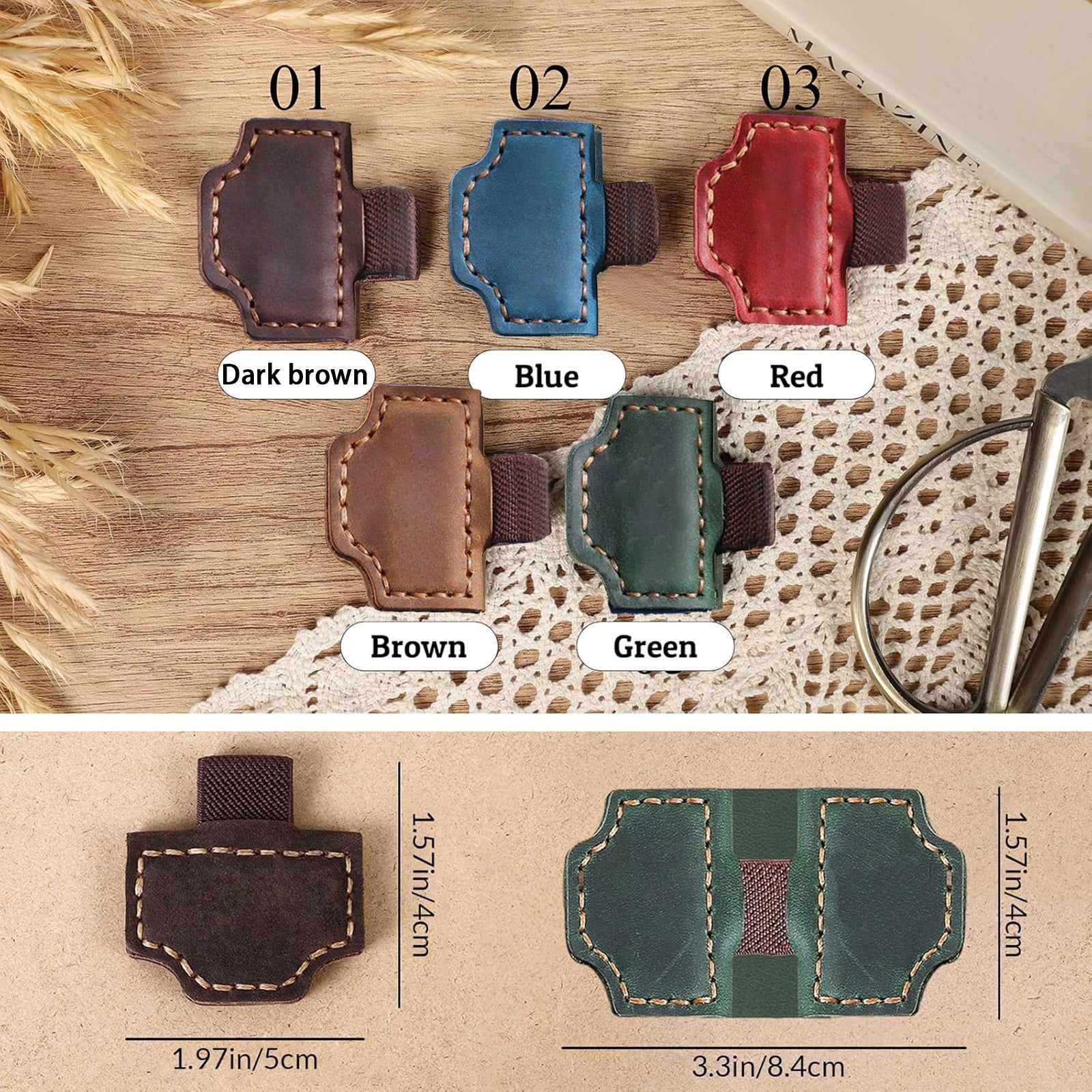 ZOURIH Bygone Mark Bookmark with Pen Holder, Personalized Leather Magnetic Bookmark,Magnetic Bookmarks for Reading Women Book LoversTravelers Notebook Journal Covers,Brown