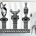 thumbnail image 1 of Ambesonne Retro Shower Curtain, Hellenic Vase Design, 69"Wx84"L, Black and White, 1 of 3
