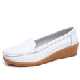 thumbnail image 4 of Viluyesy Womens Wedge Loafers, Comfortable Round Toe Soft Sole Fashion Casual Work Walking Shoes White, 4 of 9