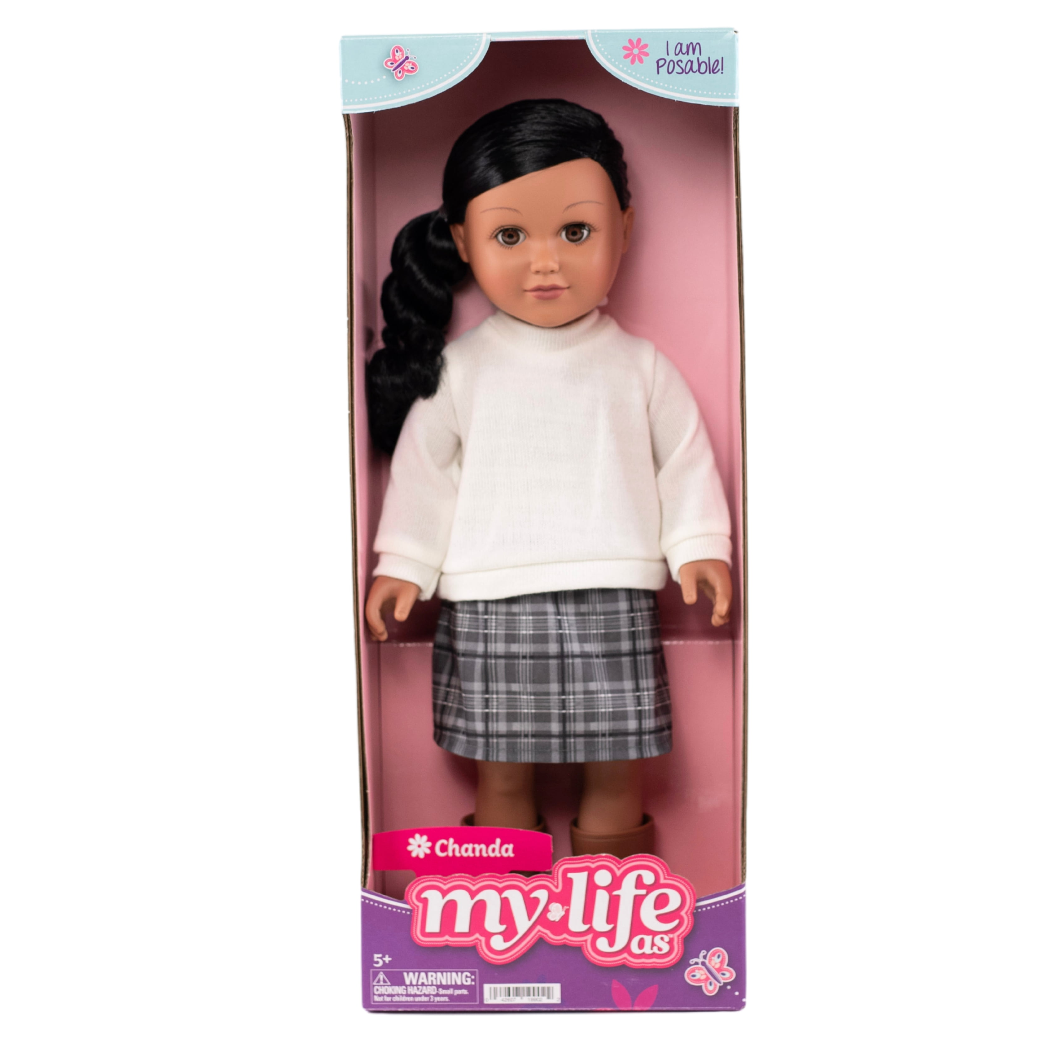 My Life As Chanda Posable 18-inch Doll, Dark Brown Hair, Brown Eyes
