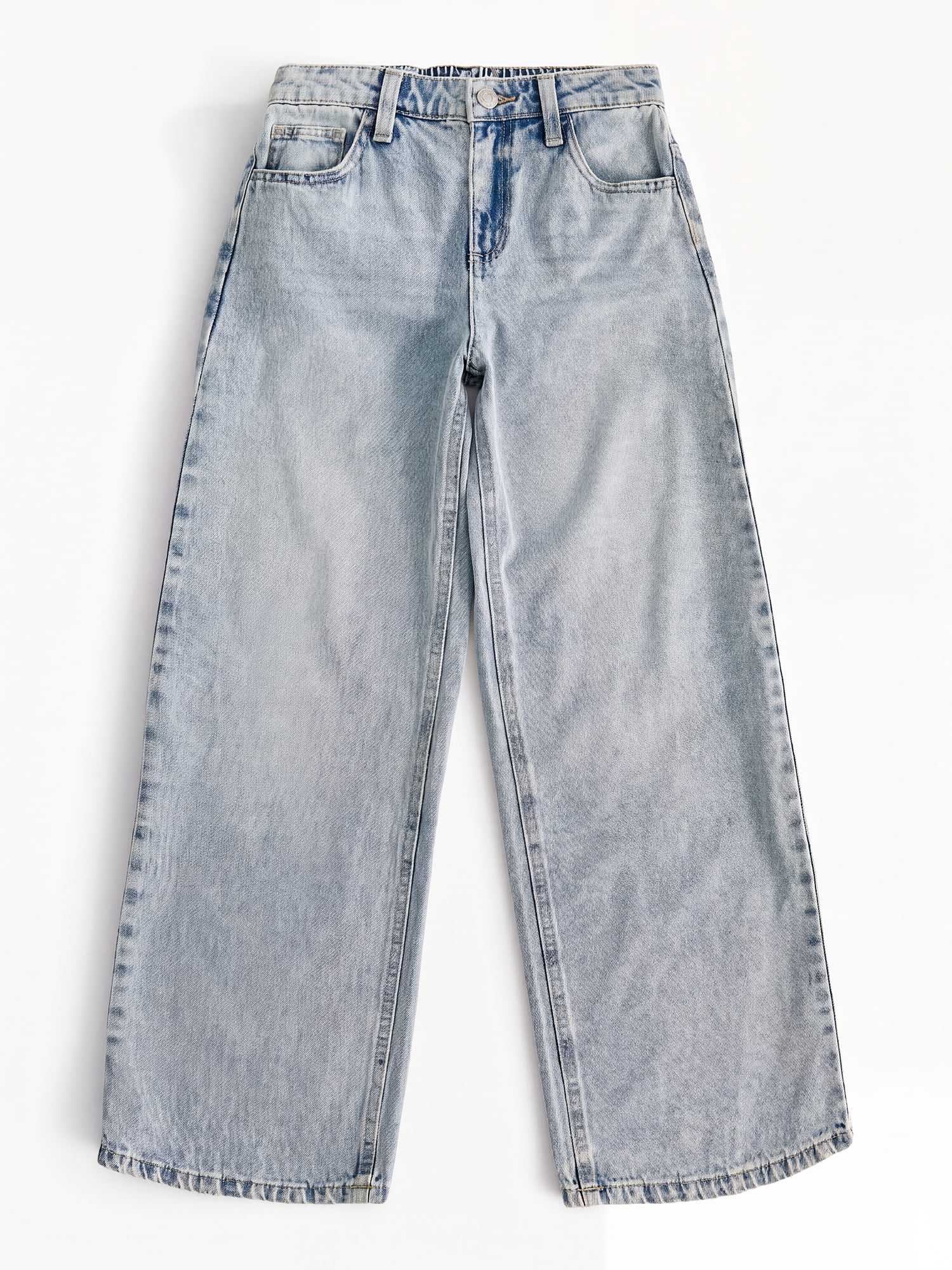 Justice Girls Wide Leg w/ Rhinestones at Waist Jeans, Sizes 6-18, Slim & Plus