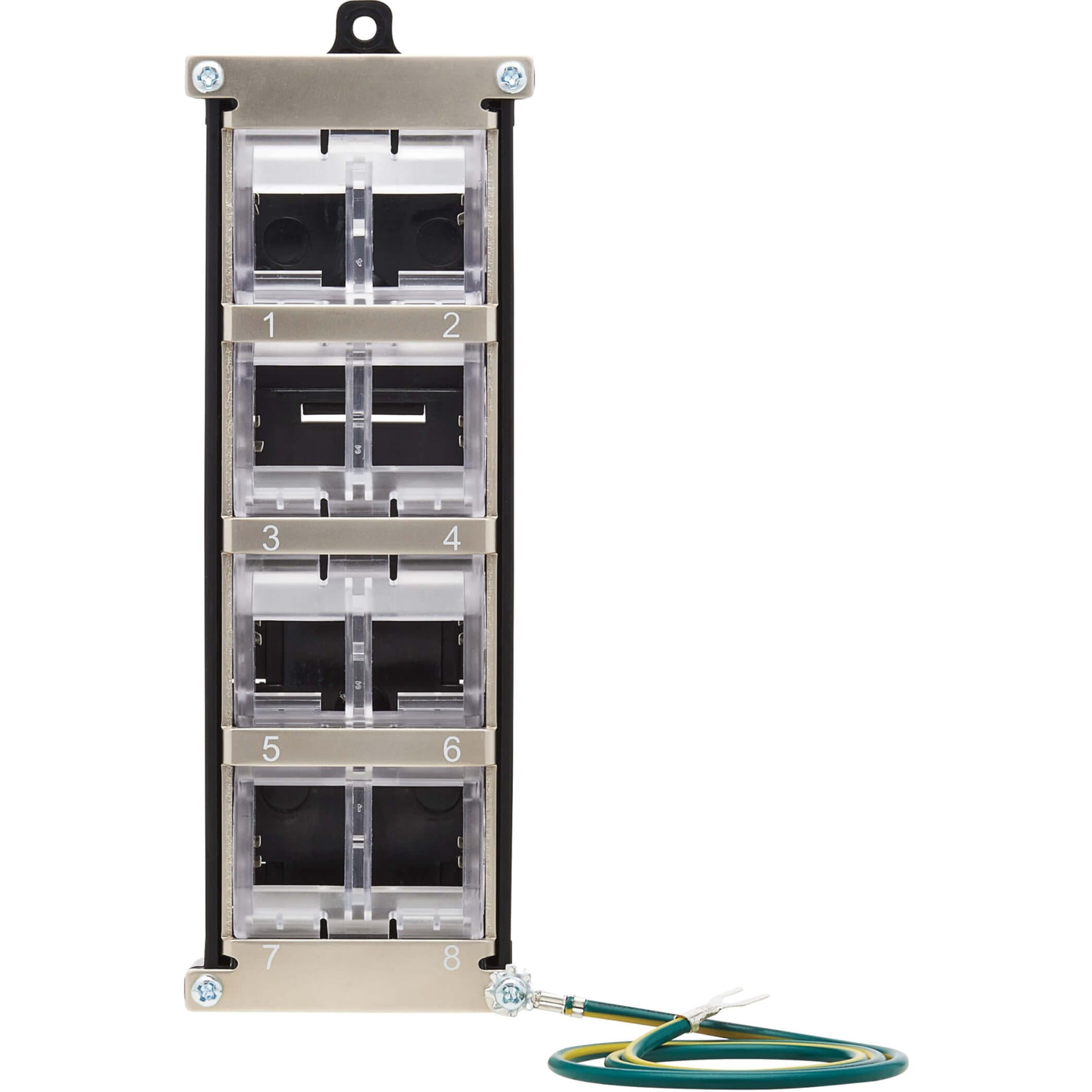 Tripp Lite 8-Port Metal DIN-Rail Mounting Keystone Patch Panel Black/Silver