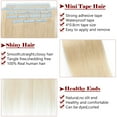 thumbnail image 4 of SEGO 20 Pcs Tape in Hair Extensions 100% Real Remy Human Hair Double Side Skin Tape Straight Silky Hair Clearance Black/Blonde/Red, 4 of 9