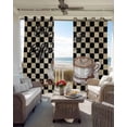 thumbnail image 6 of Farmhouse Coffee Blackout Curtains for Bedroom Living Room Darkening Curtains 84 Inch Length 2 Panels Set Modern Vintage Coffees Black Brown Plaid Window Curtain Window Treatment Drapes 42"x84", 6 of 9
