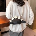 thumbnail image 4 of Monederos de hombro de dinosaurio para niña, bolso cruzado de estegosaurio de PU, bolso de compras (negro), 4 of 7