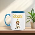 thumbnail image 2 of Happy New Year Beagle Welcome 2025 Balloon Firework Party 11oz Accent Two-tone Mug Beagles Dog Lover Gifts Idea Coffee Tea Cup - 01014, 2 of 5