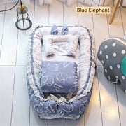 Baby Portable Sleep Nest Bed Pillow Quilt Boys Girls Breathable Cotton Cot Crib
