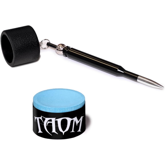 Taom Pyro Billiard Pool Cue Premium Chalk - Blue - with Bullet Chalk Holder