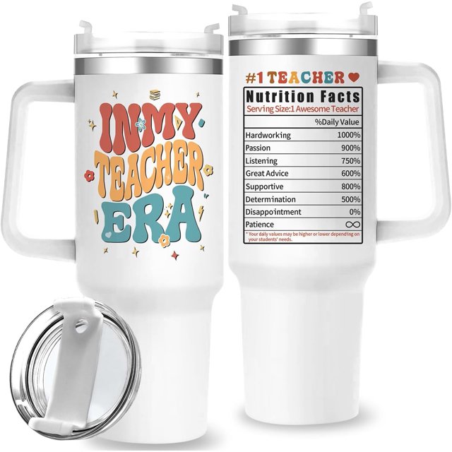 Gobelet 40oz « In My Teacher » Appréciation des Enseignants et Cadeaux de Retraite Rentrée des Classes Merci Anniversaire et Cadeaux de Retraite pour Enseignants