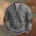 thumbnail image 3 of Penkiiy Haut Imprimé pour Homme Demi-Fermeture Éclair Haut à Manches Longues Haut/chemise à Col Rond à Manches Longues 2TG Gris, 3 of 3