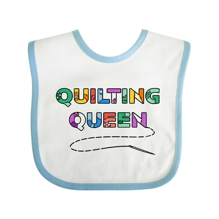 

Inktastic Quilting Queen Stitching with Needle Gift Baby Boy or Baby Girl Bib
