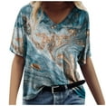 thumbnail image 1 of Blusa informal de manga corta con cuello redondo para mujer con estampado del día de San Valentín OAVQHLG3B Store  lin121212, 1 of 3