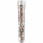 Fabscraps Pearl Brads, 15mm, 25/Tube, Brown