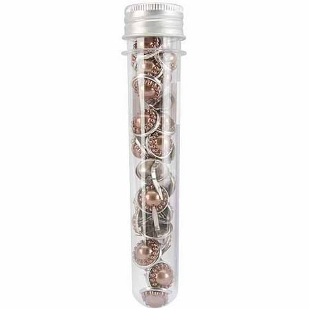 Fabscraps Pearl Brads, 15mm, 25/Tube, Brown
