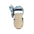 thumbnail image 2 of BLISSFUL STEP Sandales Compensées Espadrilles à Plateforme à Bride Arrière à Nœud Papillon à Imprimé Floral pour Femmes Bleu 10, 2 of 7