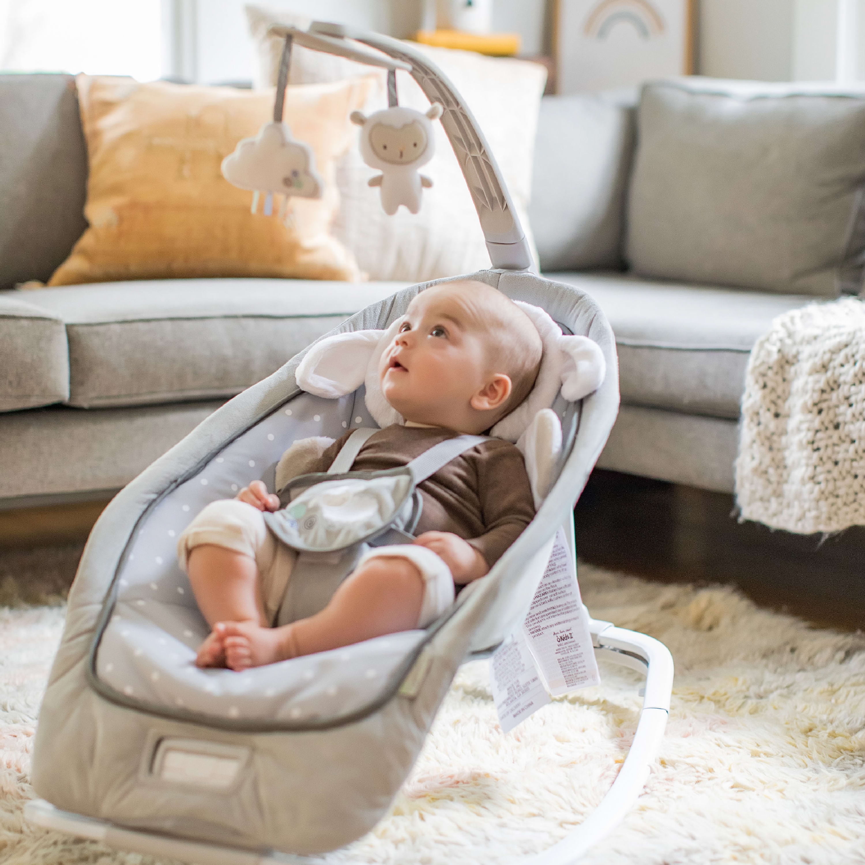 Ingenuity Comfort Vibrating Infant to Toddler Rocker Foldable Baby Bouncer Seat Cuddle Lamb Walmart