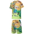 thumbnail image 3 of Adventure Time Jake The Dog Boys Girls Short Sleeve Mesh T-Shirt And Shorts Outfit Set Summer Clothes Set for Kids, 3 of 8