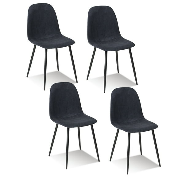 Juego de 4 Sillas de Comedor HOMEMAKE FURNITURE Azul Estilo Escandinavo Minimalista