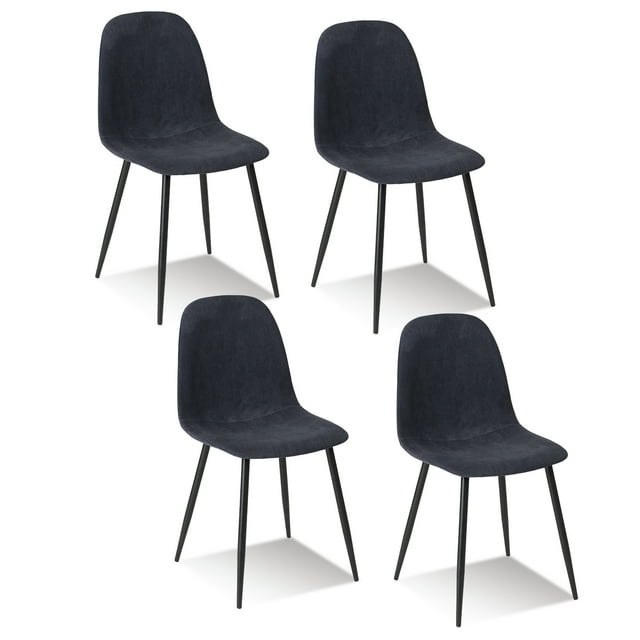 Juego de 4 Sillas de Comedor HOMEMAKE FURNITURE Azul Estilo Escandinavo Minimalista