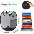 thumbnail image 2 of USIONE 3 Pack Pop Up Mesh Laundry Hamper Collapsible Laundry Baskets with Side Pocket - Breathable,Sturdy,Foldable Design for Home, Dorm, Travel and Storage(Black), 2 of 8