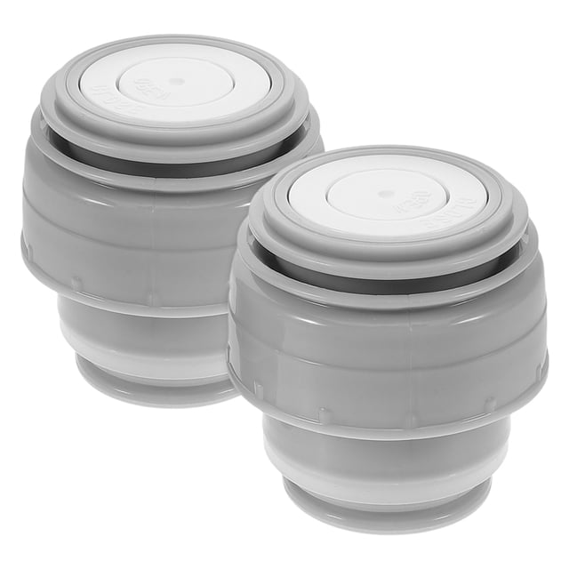 2 tapones de repuesto para tapa de botella de vacío, compatibles con tapa de taza HAERS de 45 mm, de 500 ml a 1200 ml, para viajes al aire libre, de acero inoxidable, color gris