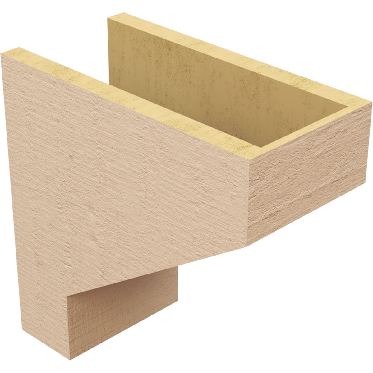 7"W x 14"D x 14"H Classic Clemmons Rough Cedar Woodgrain TimberThane Corbel, Primed Tan