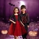 thumbnail image 3 of Blooplife Disfraces De Halloween Para Niños , Juego De Fiesta De Bruja De Vampiro , Conjunto Niñas , Capa De Calabaza , Ropa De cosplay, 3 of 4
