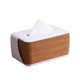 thumbnail image 1 of Caja de pañuelos rectangular creativa de cuero con apertura y cierre inferior, dispensador de servilletas faciales de escritorio, 1 of 6