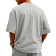 thumbnail image 4 of Zimjoy Men's T-Shirts Casual Basic Crew Neck Short Sleeve Tee Shirts Summer Solid Color Business Pullover Shirt Light Gray M, 4 of 5