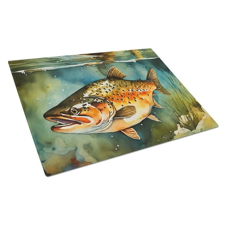

Brown Trout Glass Cutting Board Large 12 in x 15 in