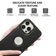 thumbnail image 3 of for iPhone 16 Pro Back Case, Classic Premium PU Leather Drop Protective Ultra Slim Shockproof Anti-Scratch Anti-scratch Phone Case Hard Back Cover for iPhone 16 Pro, Black, 3 of 7