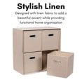 thumbnail image 4 of BirdRock Home Linen Cube Organizer Shelf with Four Storage Bins - Cream, 4 of 6