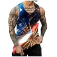 thumbnail image 4 of HCNTES Mens Graphic Tank Tops Sleeveless Muscle Shirts Beach Hawaiian Patriotic Tank Tops(Pink,M), 4 of 6