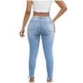 thumbnail image 3 of Gubotare Skinny Jeans for Women High Waist Women's Ripped Skinny Jeans Distressed Stretchy Denim Pants (Blue,Size L), 3 of 6