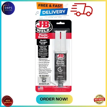 Jb Weld Plastic Weld Quick Setting Epoxy Syringe Bonder Repair Glue Black