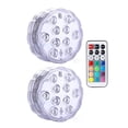 thumbnail image 1 of 10leds RGB Submersible Light Underwater LED Night Light Swimming Pool Light For Outdoor Vase Fish Tank Pond Disco Wedding Party ,Easy to Install, 1 of 7