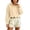Beige, variant on Cropped Hoodies for Women 2026 Casual Long Sleeve Hooded Sweatshirts Cute Scalloped Hem Hooded with Drawstring Pullover Top