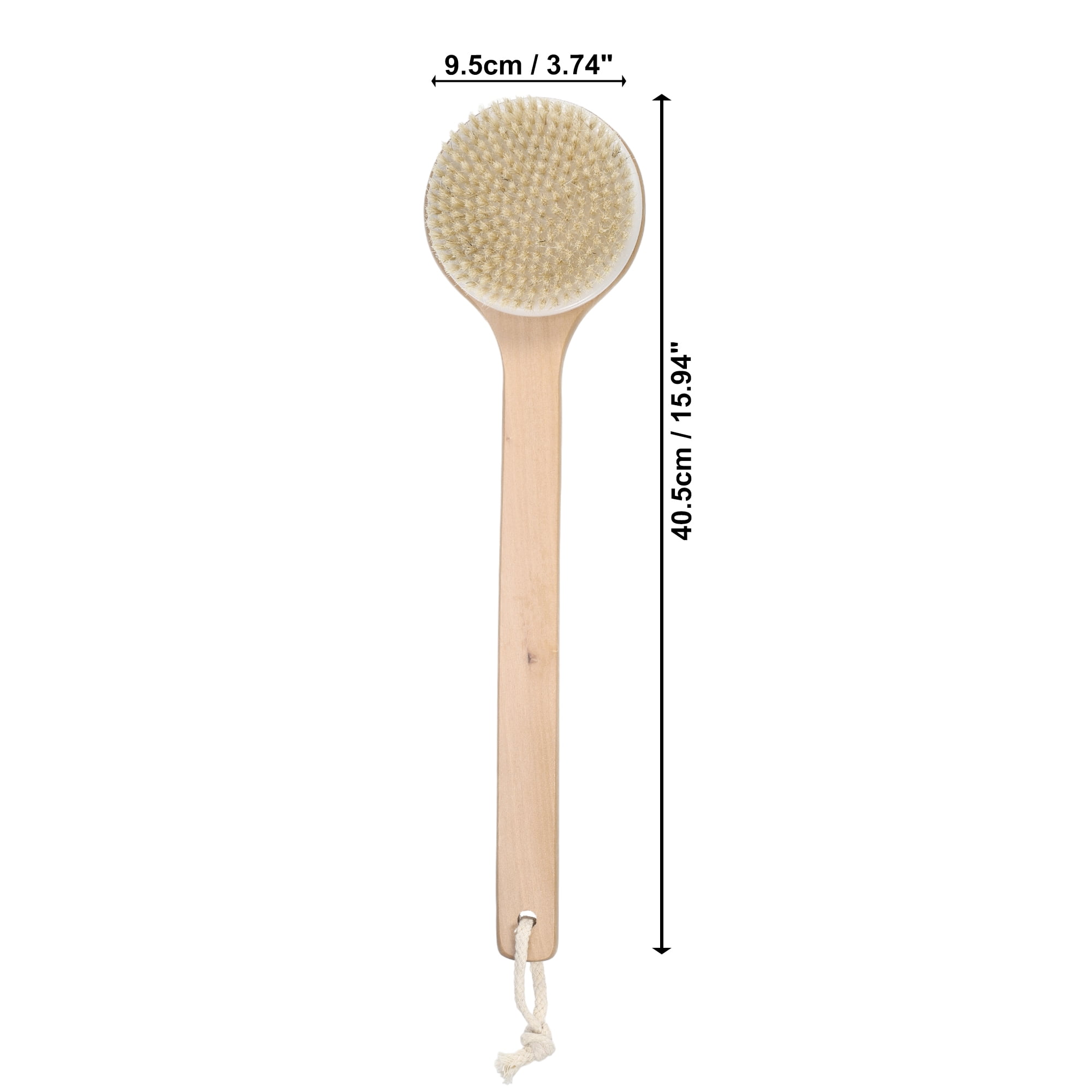 Unique Bargains Long Handle Bath Brush Body Scrubber 15.94" Yellow 1 Pc