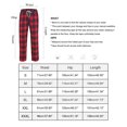 thumbnail image 3 of Mens Plaid Wide Leg Trousers Elastic Waist Loose Fit Casual Pants with Pockets, Lightweight Comfort Bottoms for Daily Wear And Outdoor Activities Red L, 3 of 9