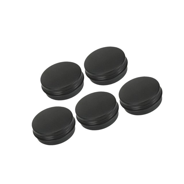 Guardoinrt 5pcs Empty Aluminum Jars Cosmetic Containers Lip Lid Balm Cans Screw Black 20ml 1Set