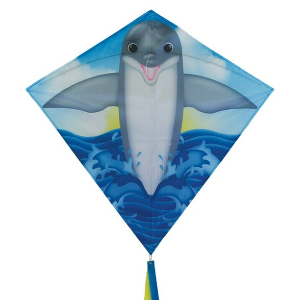 In the Breeze Dolphin 30 Inch Diamond Kite Fun, Easy Flying Kite