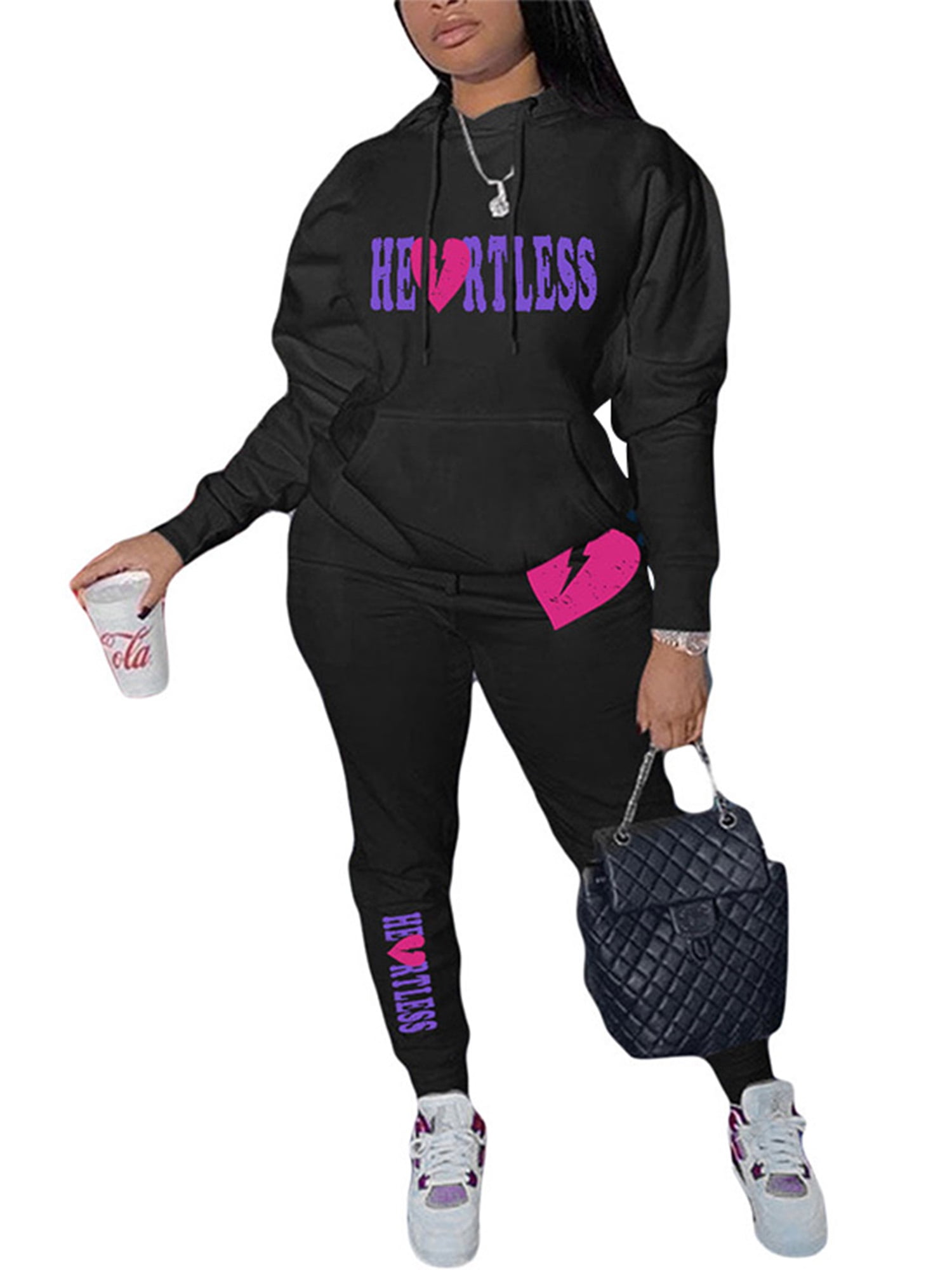 Niuer Women Sweatsuits Long Sleeve Two Piece Outfit Plus Size Jogger